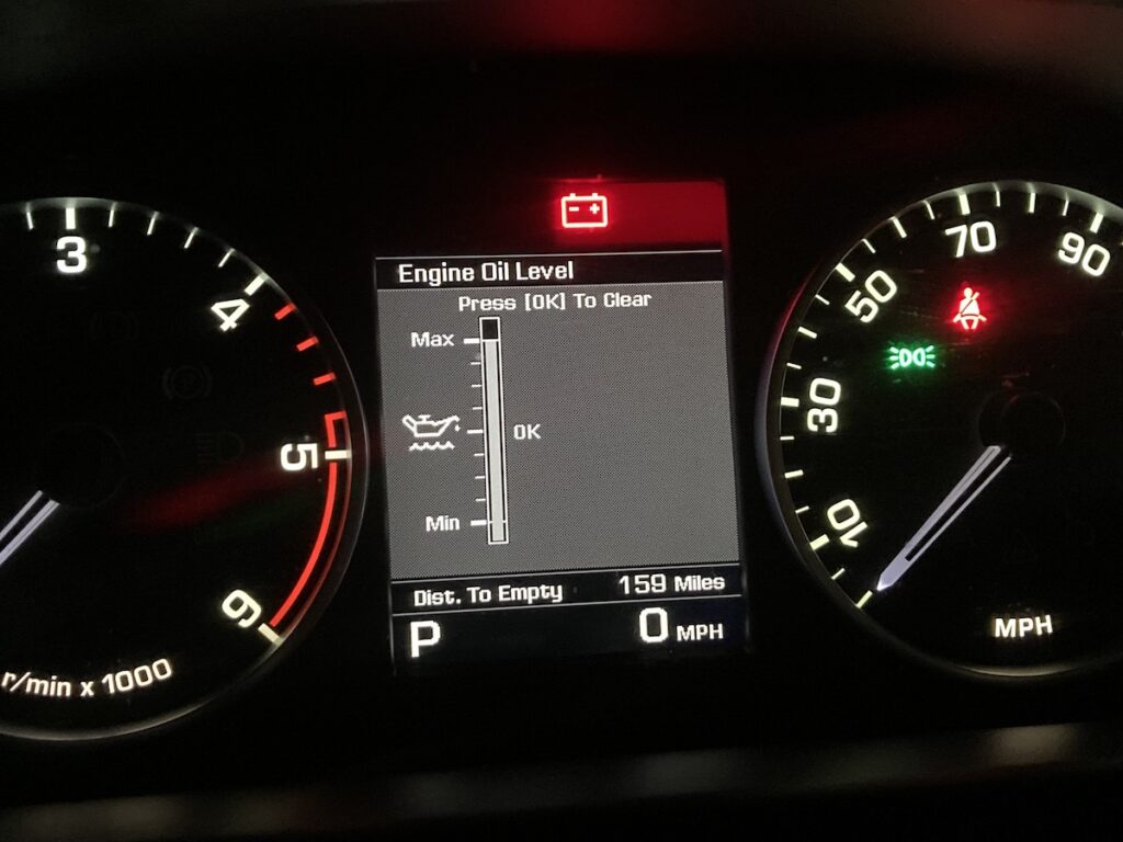 It will then display the digital 'Engine Oil Level'...
