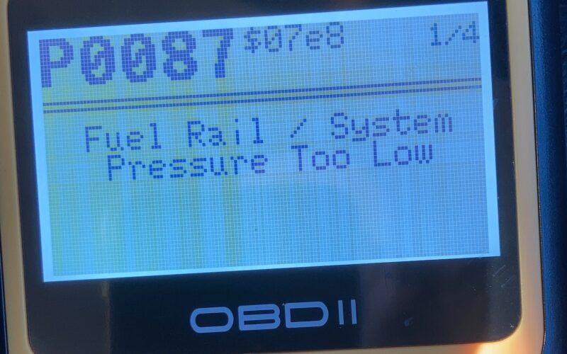 Range Rover fuel rail/system pressure too low.