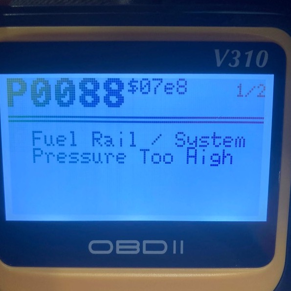 Range Rover Sport fuel rail / system pressure too high - error code