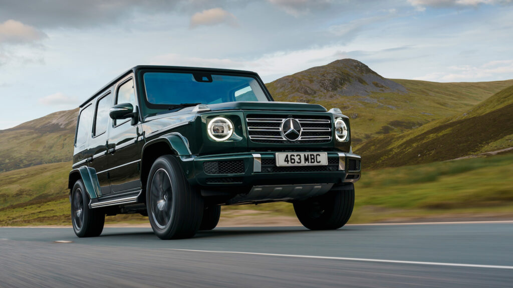 Mercedes G Class on the road.